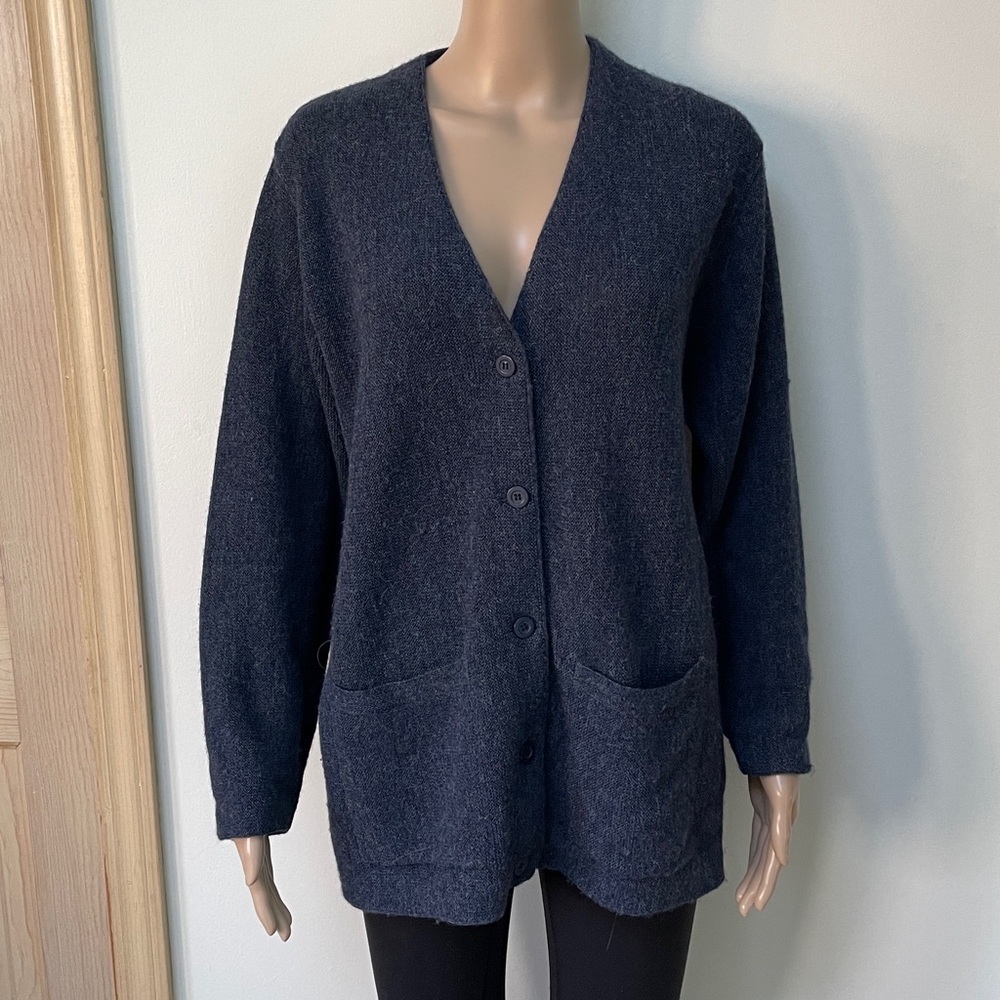 Peruvian Connection cardigan small Baby Alpaca blue